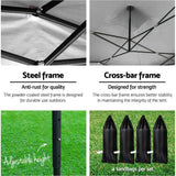 darrahopens Occasions > Wedding Accessories Instahut Gazebo Pop Up Marquee 3x3m Folding Wedding Tent Gazebos Shade White