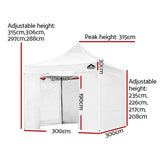darrahopens Occasions > Wedding Accessories Instahut Gazebo Pop Up Marquee 3x3m Folding Wedding Tent Gazebos Shade White