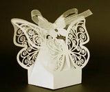 Darrahopens Occasions > Wedding Accessories Ivory Cream Butterfly Wedding Engagement Party Bomboniere Favour Lolly Gift Almond Card Box - 10 Pack