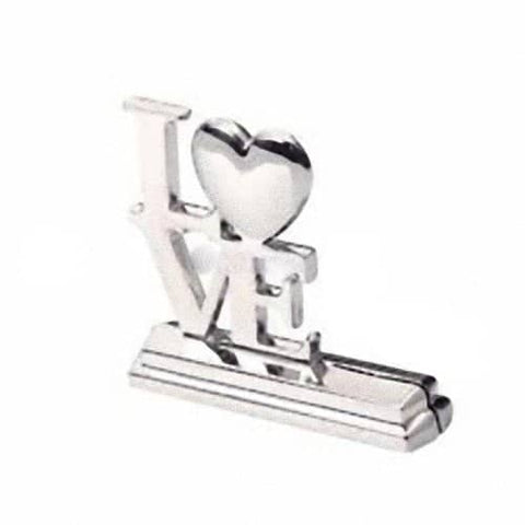 Darrahopens Occasions > Wedding Accessories Wedding Name Card Place Stand Silver LOVE Letters - Wedding Anniversary or Engagement Party 10 pack