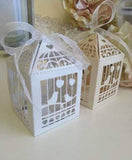 Darrahopens Occasions > Wedding Accessories White Dove Bird Heart Wedding Bomboniere Favor Lolly Gift Card Box - 10 Pack