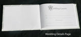 Darrahopens Occasions > Wedding Accessories White Wedding Guest Book Register with Silver Pen Matching Stand Set 36 Lined Pages - White Ribbon and Diamante Bow Cover