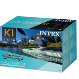 Darrahopens Outdoor > Boating Intex Sports Challenger K1 Inflatable Kayak 1 Seat Floating Boat Oars River Lake 68305NP