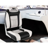 darrahopens Outdoor > Boating Seamanship Set of 2 Folding Swivel Boat Seats - Grey & Black