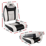 darrahopens Outdoor > Boating Seamanship Set of 2 Folding Swivel Boat Seats - Grey & Black