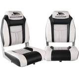 darrahopens Outdoor > Boating Seamanship Set of 2 Folding Swivel Boat Seats - Grey & Black