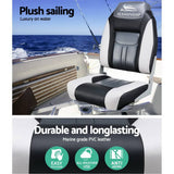 darrahopens Outdoor > Boating Seamanship Set of 2 Folding Swivel Boat Seats - Grey & Black