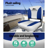 darrahopens Outdoor > Boating Seamanship Set of 2 Folding Swivel Boat Seats - Grey & Blue
