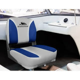 darrahopens Outdoor > Boating Seamanship Set of 2 Folding Swivel Boat Seats - Grey & Blue