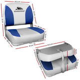 darrahopens Outdoor > Boating Seamanship Set of 2 Folding Swivel Boat Seats - Grey & Blue