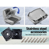 darrahopens Outdoor > Boating Seamanship Set of 2 Folding Swivel Boat Seats - Grey & Charcoal