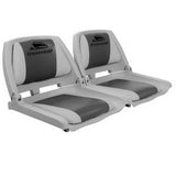 darrahopens Outdoor > Boating Seamanship Set of 2 Folding Swivel Boat Seats - Grey & Charcoal