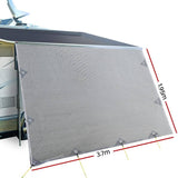 darrahopens Outdoor > Camping 3.7M Caravan Privacy Screens 1.95m Roll Out Awning End Wall Side Sun Shade