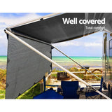 darrahopens Outdoor > Camping 4.9M Caravan Privacy Screens 1.95m Roll Out Awning End Wall Side Sun Shade