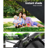 darrahopens Outdoor > Camping Black Caravan Privacy Screen 1.95 x 2.2M End Wall or Side Sun Shade Roll Out