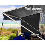 darrahopens Outdoor > Camping Black Caravan Privacy Screen 1.95 x 2.2M End Wall or Side Sun Shade Roll Out