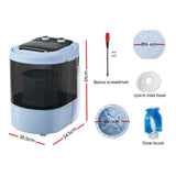 darrahopens Outdoor > Camping Devanti 3KG Mini Portable Washing Machine Shoes Wash Top Load Spin Camp Caravan