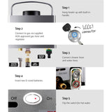 darrahopens Outdoor > Camping Devanti Outdoor Gas Hot Water Heater Portable Camping Shower 12V Pump Grey