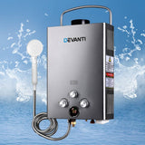 darrahopens Outdoor > Camping Devanti Portable Gas Water Heater 8LPM Outdoor Camping Shower Grey