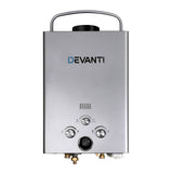 darrahopens Outdoor > Camping Devanti Portable Gas Water Heater 8LPM Outdoor Camping Shower Grey