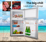 Darrahopens Outdoor > Camping GECKO 95L Portable Fridge Freezer Camping Motorhome Caravan Upright Fridges 12V/24V/240V, Silver