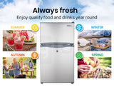 Darrahopens Outdoor > Camping GECKO 95L Portable Fridge Freezer Camping Motorhome Caravan Upright Fridges 12V/24V/240V, Silver