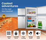 Darrahopens Outdoor > Camping GECKO 95L Portable Fridge Freezer Camping Motorhome Caravan Upright Fridges 12V/24V/240V, Silver