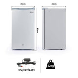 Darrahopens Outdoor > Camping GECKO 95L Portable Upright Fridge Freezer Camping Caravans Bar Fridges Refrigerator 12V/24V/240V