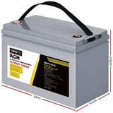 darrahopens Outdoor > Camping Giantz 140Ah Deep Cycle Battery 12V AGM Marine Sealed Power Portable Box Solar Caravan Camping