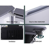 darrahopens Outdoor > Camping Glacio 65L Portable Fridge Bar Freezer Cooler Upright 12V/24V/240V Caravan Car Silver
