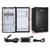 darrahopens Outdoor > Camping Glacio 95L Portable Fridge Bar Freezer Cooler Upright 12V/24V/240V Caravan 4WD Car Camping Black