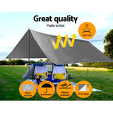 darrahopens Outdoor > Camping Instahut 3x4.5m Tarp Camping Tarps Poly Tarpaulin Heavy Duty Cover 180gsm Silver