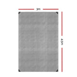 darrahopens Outdoor > Camping Instahut 3x4.5m Tarp Camping Tarps Poly Tarpaulin Heavy Duty Cover 180gsm Silver