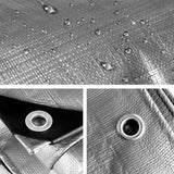 darrahopens Outdoor > Camping Instahut 7.3x9m Tarp Camping Tarps Poly Tarpaulin Heavy Duty Cover 180gsm Silver