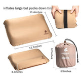 darrahopens Outdoor > Camping Self Inflating Camping Pillow with Ergonomic 3D Support - Gold