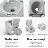 darrahopens Outdoor > Camping Weisshorn 20L Portable Outdoor Camping Toilet with Carry Bag- Grey