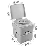 darrahopens Outdoor > Camping Weisshorn 20L Portable Outdoor Camping Toilet with Carry Bag- Grey