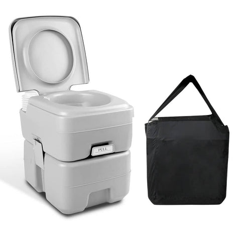 darrahopens Outdoor > Camping Weisshorn 20L Portable Outdoor Camping Toilet with Carry Bag- Grey