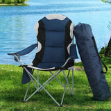 Darrahopens Outdoor > Camping Weisshorn 2X Camping Chairs Folding Arm Chair Portable Camping Garden Fishing