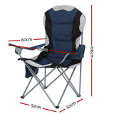 Darrahopens Outdoor > Camping Weisshorn 2X Camping Chairs Folding Arm Chair Portable Camping Garden Fishing