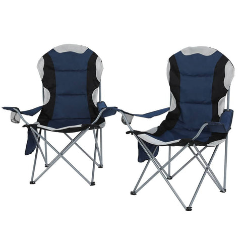 Darrahopens Outdoor > Camping Weisshorn 2X Camping Chairs Folding Arm Chair Portable Camping Garden Fishing