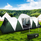 darrahopens Outdoor > Camping Weisshorn Family Camping Tent 12 Person Hiking Beach Tents (3 Rooms) Green