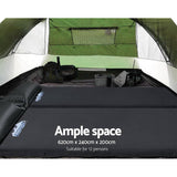 darrahopens Outdoor > Camping Weisshorn Family Camping Tent 12 Person Hiking Beach Tents (3 Rooms) Green