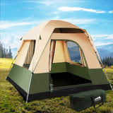 darrahopens Outdoor > Camping Weisshorn Family Camping Tent 4 Person Hiking Beach Tents Canvas Ripstop Green