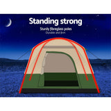 darrahopens Outdoor > Camping Weisshorn Family Camping Tent 4 Person Hiking Beach Tents Canvas Ripstop Green