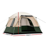 darrahopens Outdoor > Camping Weisshorn Family Camping Tent 4 Person Hiking Beach Tents Canvas Ripstop Green