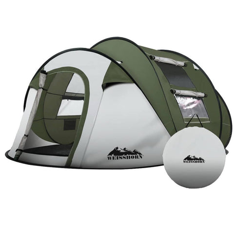 darrahopens Outdoor > Camping Weisshorn Instant Up Camping Tent 4-5 Person Pop up Tents Family Hiking Beach Dome