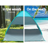 darrahopens Outdoor > Camping Weisshorn Pop Up Beach Tent Camping Hiking 3 Person Sun Shade Fishing Shelter