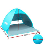 darrahopens Outdoor > Camping Weisshorn Pop Up Beach Tent Camping Hiking 3 Person Sun Shade Fishing Shelter