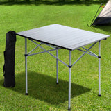 Darrahopens Outdoor > Camping Weisshorn Roll Up Camping Table Foldable Portable Picnic Garden BBQ Desk 70CM